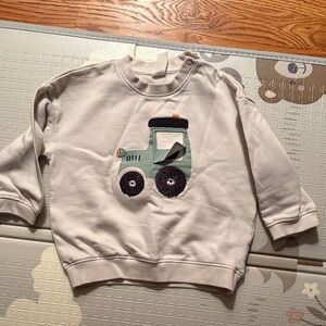 H&M Cream tractor Ribbed Sweatshirt